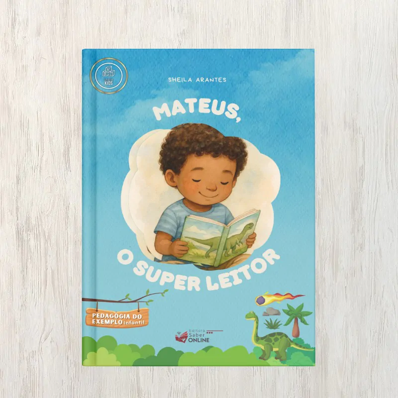 Capa do livro Mateus, o Super Leitor, de Sheila Arantes | Editora Saber Online